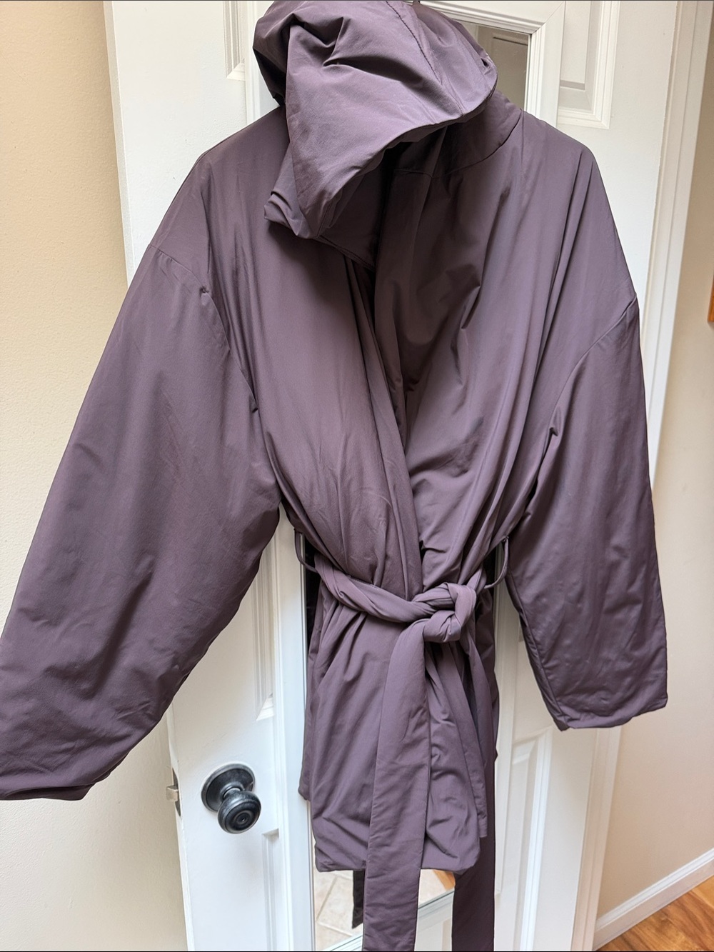 Nike Skims Hooded Belted Trench Coat - Chocolate Brown